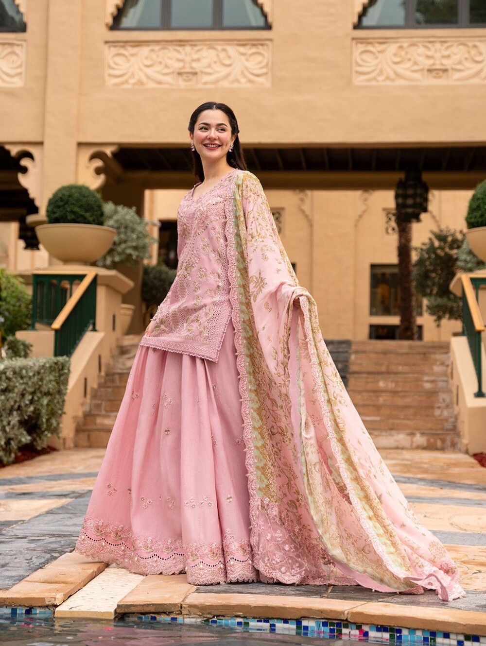 Faiza Saqlain - Aya Luxury Lawn - Stitched 3 Pc Embroidered Dress